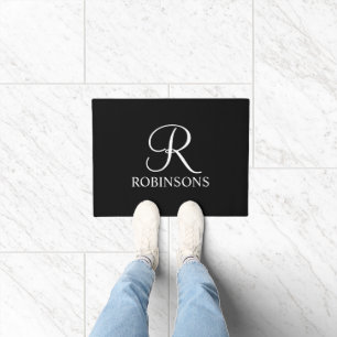 Personalised Script Family Name and Monogram Doormat