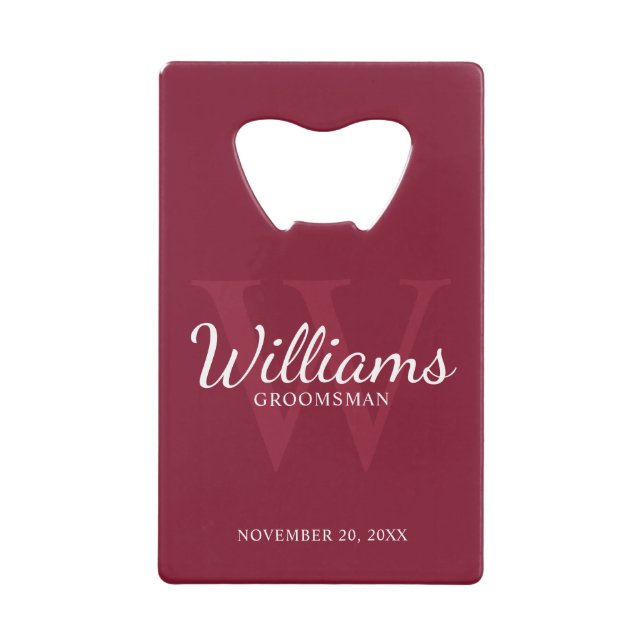 Personalised Script Groomsmen's Name and Monogram  (Front)