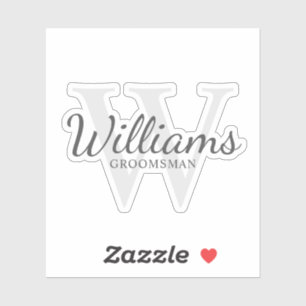 Personalised Script Groomsmen's Name and Monogram
