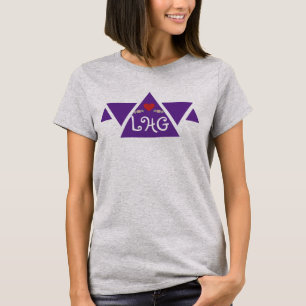 Personalised Script Initials Triangle Heart Women T-Shirt