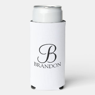 Personalised Script Monogram and Name Can Cooler