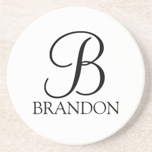 Personalised Script Monogram and Name Coaster