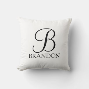 Personalised Script Monogram and Name Cushion