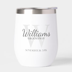 Personalised Script Monogram and Name Groomsmen
