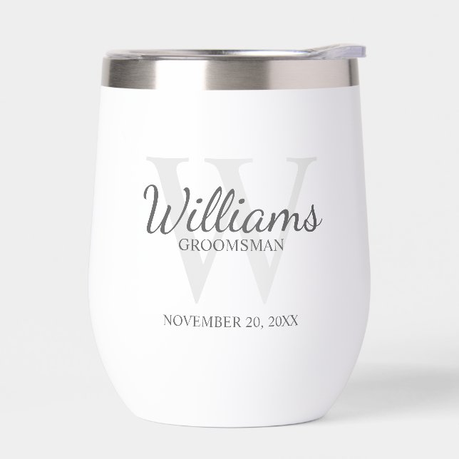 Personalised Script Monogram and Name Groomsmen (Left)