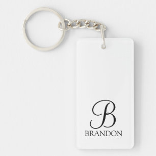 Personalised Script Monogram and Name Key Ring
