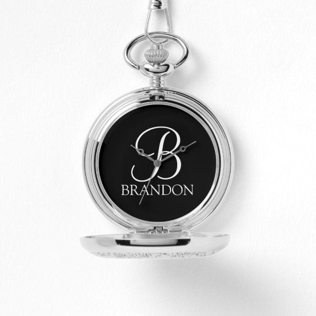 Personalised Script Monogram and Name Keychain Watch (Front)
