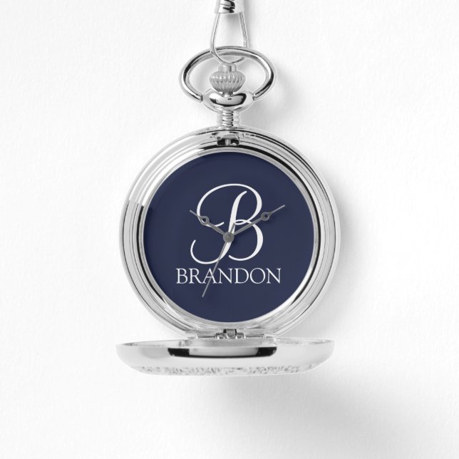 Personalised Script Monogram and Name Keychain Watch (Front)