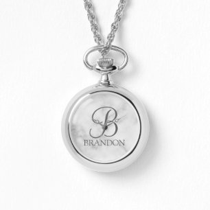 Personalised Script Monogram and Name Keychain Watch