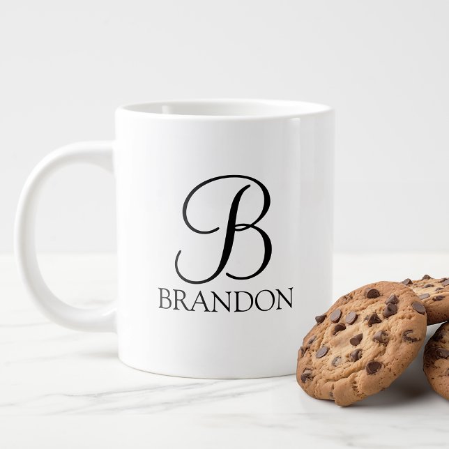 Personalised Script Monogram and Name Large Coffee Mug (Creator Uploaded)