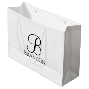 Personalised Script Monogram and Name Large Gift Bag