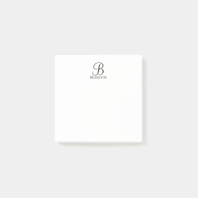 Personalised Script Monogram and Name Notepad (Front)