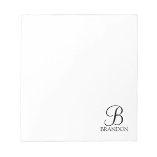 Personalised Script Monogram and Name Notepad