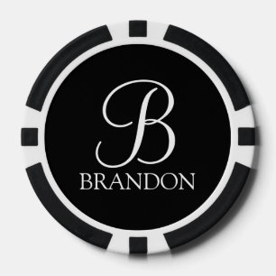 Personalised Script Monogram and Name Poker Chips