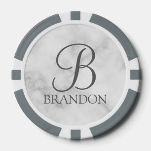 Personalised Script Monogram and Name Poker Chips