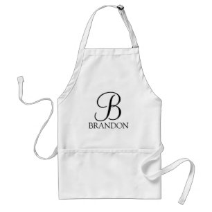 Personalised Script Monogram and Name Standard Apron