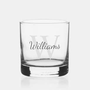 Personalised Script Monogram and Name Whiskey Glass