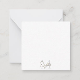 Personalised Script Monogram Blank Note  Card