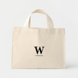 Personalised Script Monogram Initial & Name Mini Tote Bag