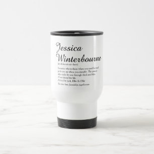 Personalised Script Name Definition Modern Fun Travel Mug