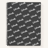 Personalised Script Name Pattern Black and White