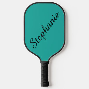 Personalised Script Name Turquoise and Black Pickleball Paddle