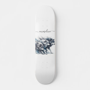 Personalised Script Name Wolf Pack Skateboard