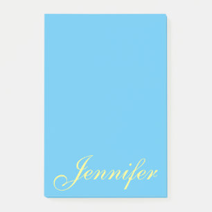 Personalised Script Pastel Blue Large Post-it Notes