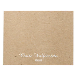 Personalised Script Rustic Kraft Professional Notepad