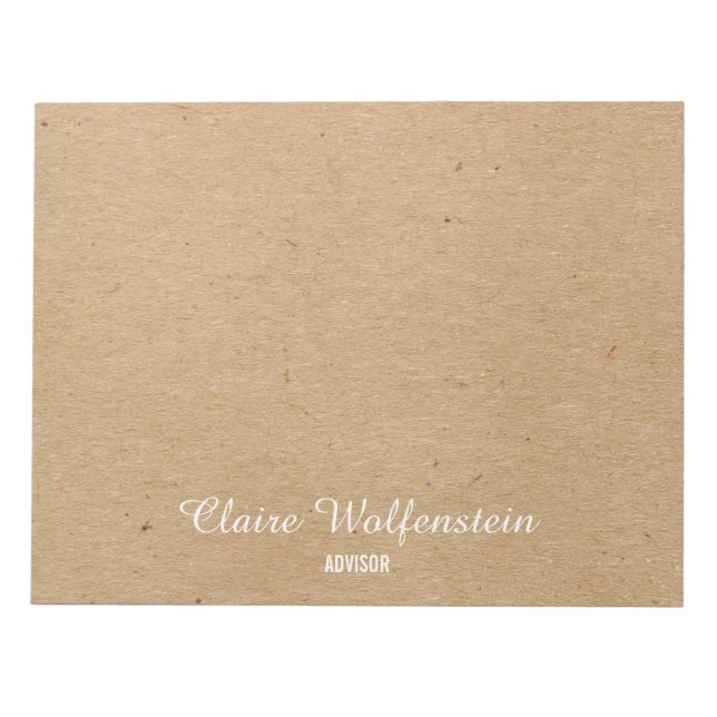 Personalised Script Rustic Kraft Professional Notepad (Front)