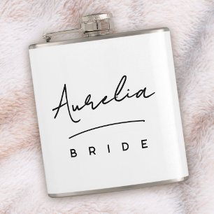 Personalised Script Signature Name Bachelorette Hip Flask