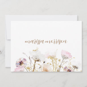 Personalised Script Signature Wildflower  Thank Yo You Card