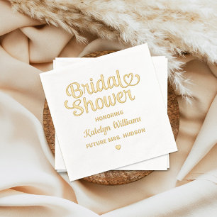 Personalised Script Wedding Bridal Shower Foil Napkins
