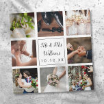 Personalised Script Wedding Photo Collage<br><div class="desc">Personalise with your eight favourite wedding photos,  name and special date to create a unique photo collage,  memory and gift. A lovely keepsake to treasure! Designed by Thisisnotme©</div>
