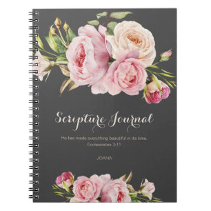 Personalised Scripture Journal Watercolor Flowers