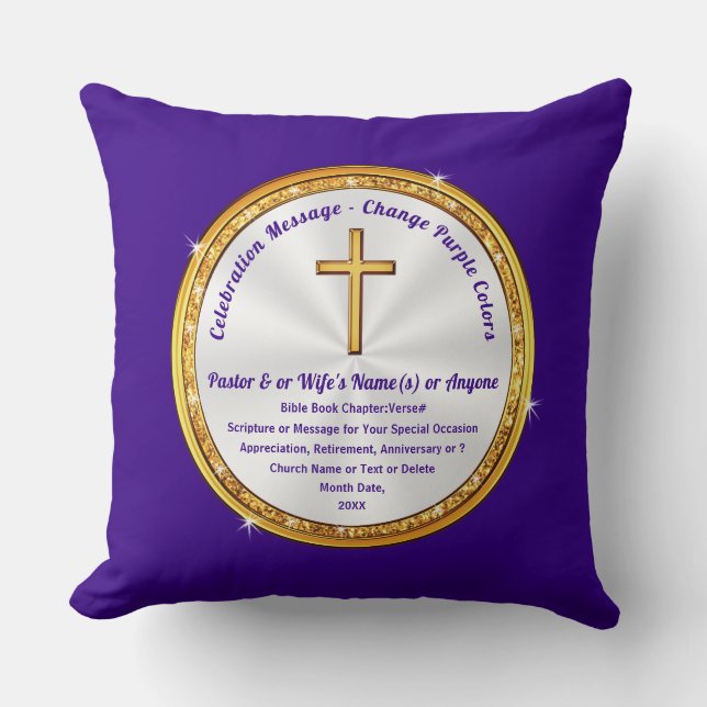 Personalised, Scripture Pillows, Gifts for Pastors Cushion (Front)