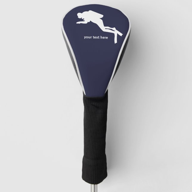 Personalised Scuba Diver Golf Head Cover (Front)