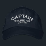 Personalised Sea Captain Hat<br><div class="desc">A personalised nautical anchor captain embroidery design on a fine casual embroidered baseball cap. A one of a kind fashion statement sure to make an impression on, or off the boat. Here's a selection of fine custom casual embroidered baseball caps; in a nautical style, you can easily personalise to make...</div>