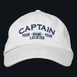 Personalised Sea Captain Hat<br><div class="desc">A personalised nautical anchor captain embroidery design on a fine casual embroidered baseball cap. A one of a kind fashion statement sure to make an impression on, or off the boat. Here's a selection of fine custom casual embroidered baseball caps; in a nautical style, you can easily personalise to make...</div>