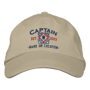 Personalised Sea Captain Nautical Monogram & more Embroidered Hat