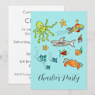 Personalised Sea Life Marine Under the Sea Invitation