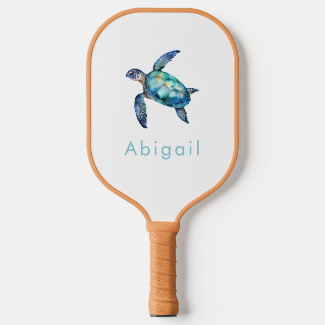 Personalised Sea Turtle Monogram  Pickleball Paddle (Front)