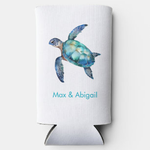 Personalised Sea Turtle  Seltzer Can Cooler