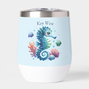 Personalised Seahorse Summer Wine Tumbler