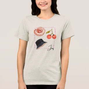 Personalised Seashell & Cherry Fisher-Inspired Tri-Blend Shirt