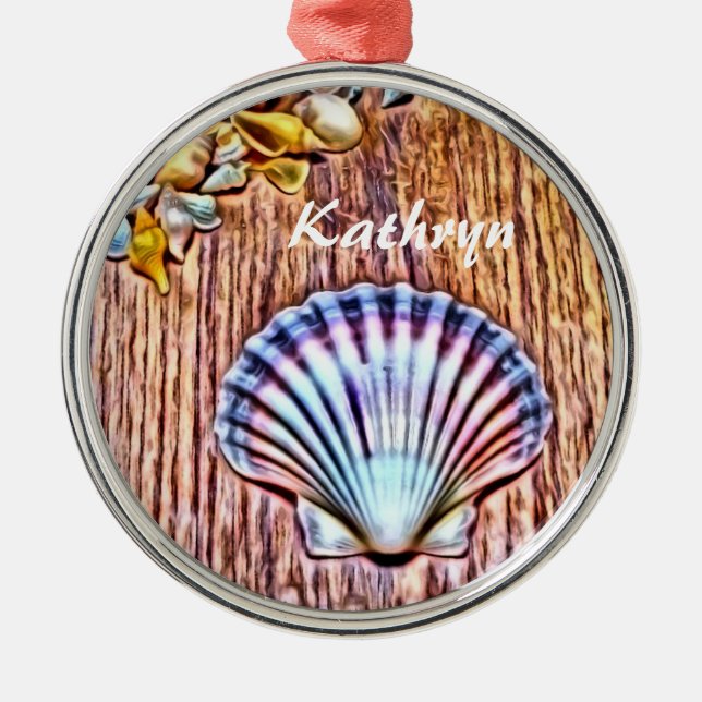 Personalised Seashells Christmas Tree Ornament (Front)