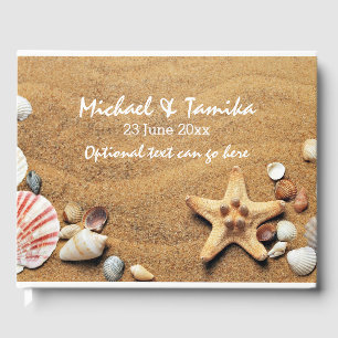Personalised Seashells on the Beach Wedding Guest Book