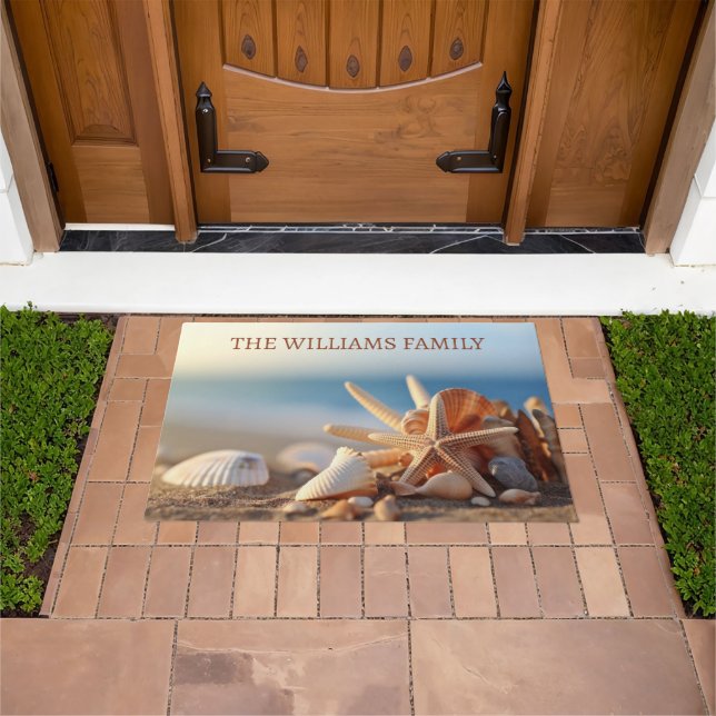 Personalised Seashells Pattern  Doormat (Outdoor)