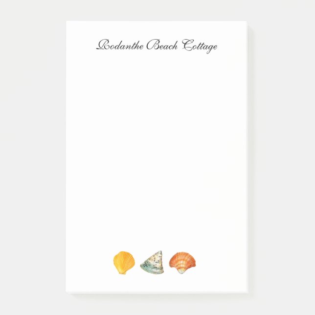 Personalised Seashells watercolor Notepad (Front)