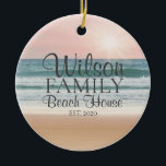 Personalised Seaside Beach House Ceramic Ornament<br><div class="desc">This Personalised Beach house ornament is the perfect gift for your seaside loving friends and family.</div>
